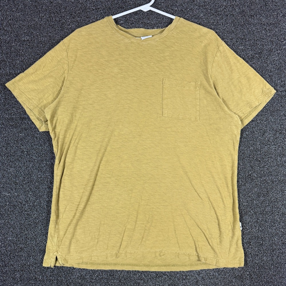 NN07 No Nationality Aspen Tee Men's L Khaki Green Heathered Slub Front Pocket